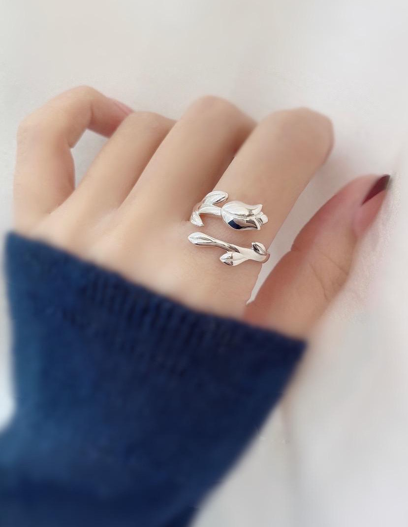 ✿チューリップ✿シルバー925リングR2481