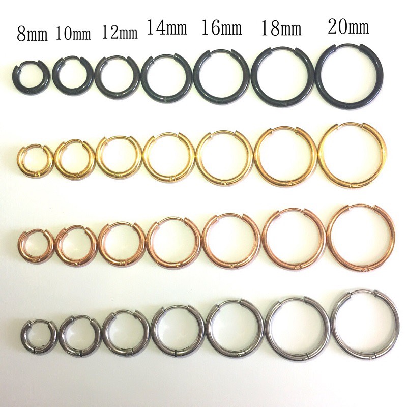 定番☆フープピアス 両耳 ステンレス 輪っかピアス 丸カンフープ