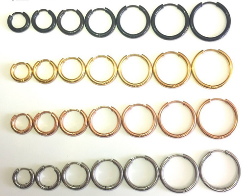 Gorjana ピアス フープ 輪っか 円 丸 シルバー925 フープピアス スクエアピアス 太め 18K GP ゴールド