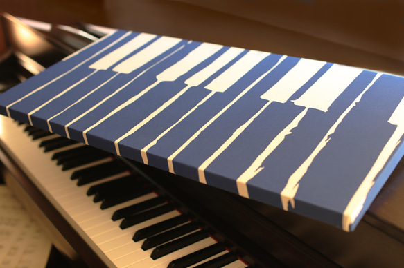 【30x60cm】(受注製作)Piano Blues WIDE ファブリック/アートパネル 3枚目の画像