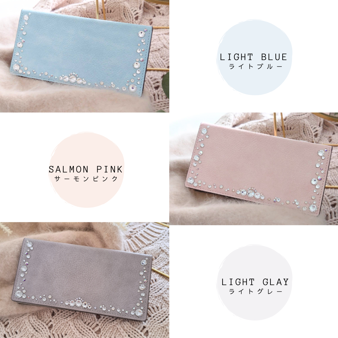 【特別価格】大粒スワロフスキー キラキラ  デコレーション スマホケース　大人っぽいライトグレー