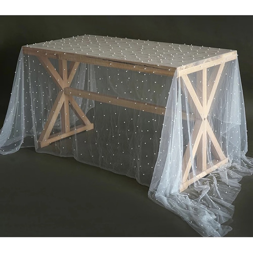 パール付きチュール生地【幅150cm/約30cmカット】《ウェルカム