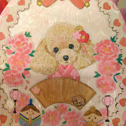 トールペイント作品　わんちゃんのひな祭り トールペイント作品わんちゃんのひな祭り