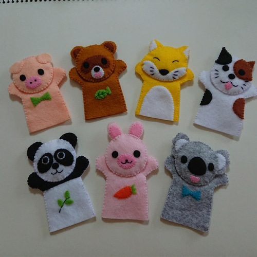 予約受注】指人形【☆おはなしゆびさん☆ピッピとチッチ☆ジャングル