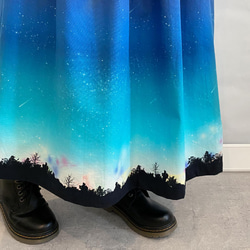 夜空を着飾る 流星LIGHT ギャザースカート（やや厚手綿100％） 3枚目の画像