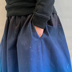 夜空を着飾る 流星LIGHT ギャザースカート（やや厚手綿100％） 8枚目の画像