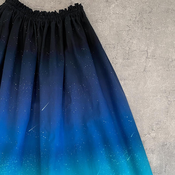 夜空を着飾る 流星LIGHT ギャザースカート（やや厚手綿100％） 11枚目の画像