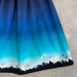 夜空を着飾る 流星LIGHT ギャザースカート（やや厚手綿100％） 12枚目の画像