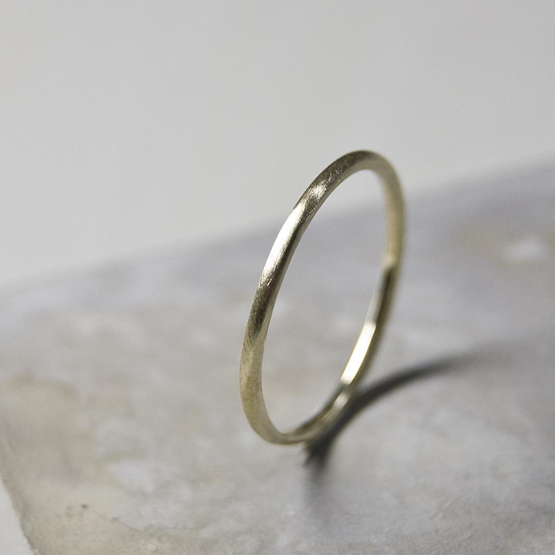 つや消し K10YGイエローゴールドプレーンリング 1.2mm幅 マット｜K10YG RING｜636