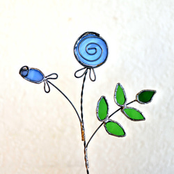 ステンドグラスの薔薇　青いバラ　１ 1枚目の画像