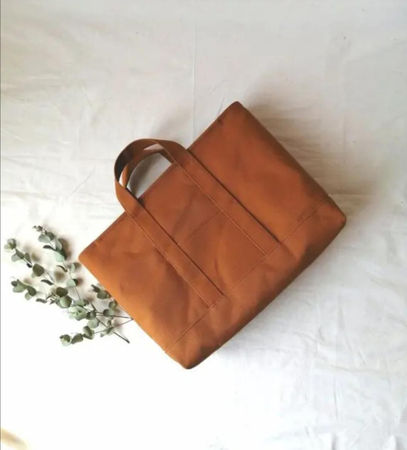 仕切り付ビジネストートバッグ　8号帆布トートバッグ　ビジネストートバッグ　仕切り 1枚目の画像