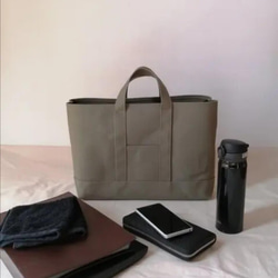 仕切り付ビジネストートバッグ　8号帆布トートバッグ　ビジネストートバッグ　仕切り 5枚目の画像