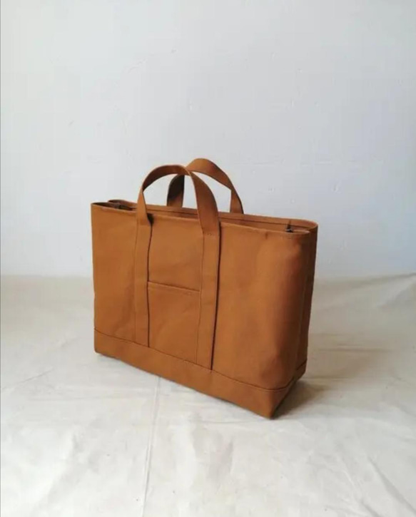 仕切り付ビジネストートバッグ　8号帆布トートバッグ　ビジネストートバッグ　仕切り 2枚目の画像