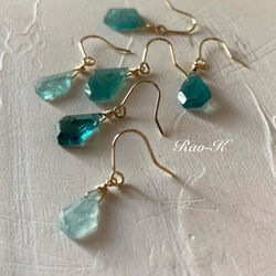 14kgf 天然石　グランディディエライト　ロング　ピアス　イヤリング 14kgf 天然石 グランディディエライト ロング ピアス イヤリング