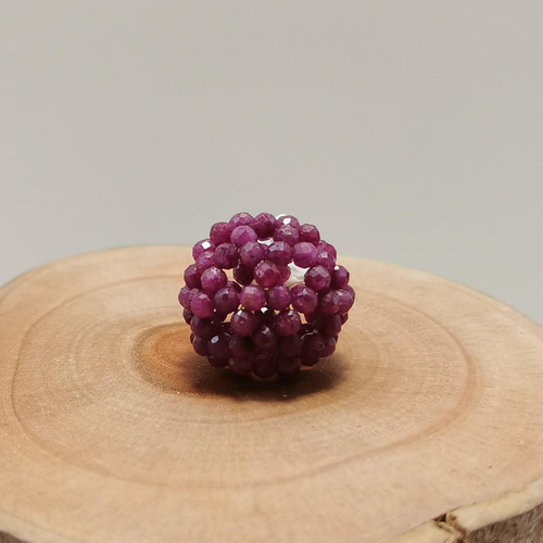 フラーレン 3.3mm 天然ルビー 神聖幾何学の立体 C60 バックミンスター