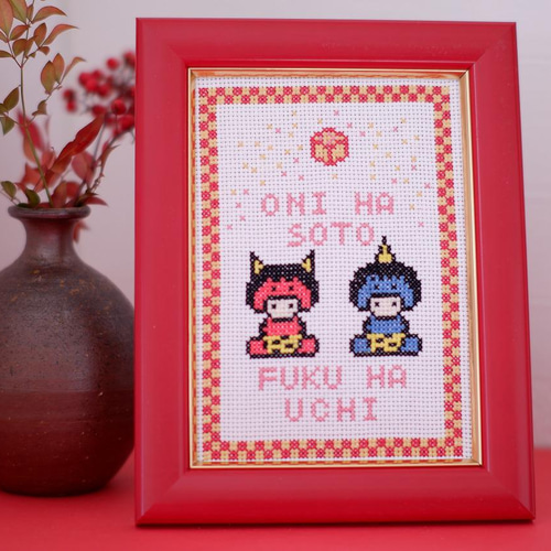 節分飾り 人形 節分 飾り 置物 恵方巻 玄関 / 如月 2月 豆まき 鬼 おふくさん