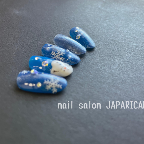 雪だるま+冬ネイル ネイルチップ(つけ爪) nail JAPARICAN 雪だるま+冬ネイル ネイルチップ(つけ爪) nail JAPARICAN