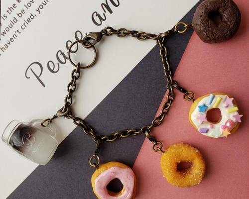 ハッピードーナツ⭐︎バッグチャーム アイスカフェラテ付き 1A-007