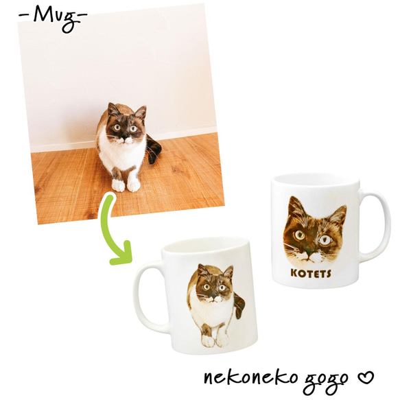 猫さん写真で作るマグカップ（猫 ネコ ねこ 愛猫写真で♪） 2枚目の画像