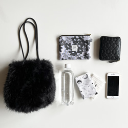 【受注生産】 2way eco fur mini bag（ブラック） 7枚目の画像