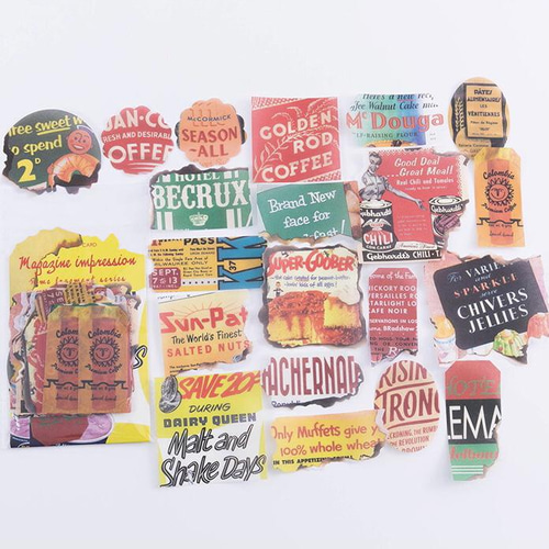 マステ素材のフレークシール・ポップカラー・40枚入【mc】 その他素材