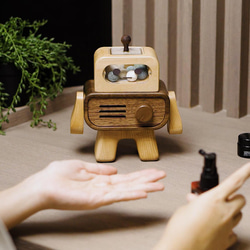 アロマディフューザー 「THE ROBOT」 木製 充電式コードレス アロマポット TOSMU 12枚目の画像