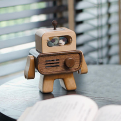 アロマディフューザー 「THE ROBOT」 木製 充電式コードレス アロマポット TOSMU 5枚目の画像