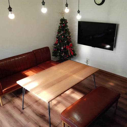 鉄脚テーブル 70x100x高さ60cm カフェ風 無垢 アイアン 鉄脚テーブル 70x100x高さ60cm カフェ風 無垢 アイアン
