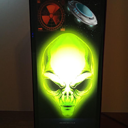 UFO エイリアン 宇宙人 未知との遭遇 ホラー インテリア サイン 看板 置物 雑貨 LED2wayライトBOX 1枚目の画像