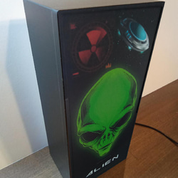 UFO エイリアン 宇宙人 未知との遭遇 ホラー インテリア サイン 看板 置物 雑貨 LED2wayライトBOX 6枚目の画像