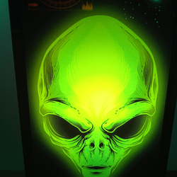UFO エイリアン 宇宙人 未知との遭遇 ホラー インテリア サイン 看板 置物 雑貨 LED2wayライトBOX 2枚目の画像