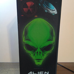 UFO エイリアン 宇宙人 未知との遭遇 ホラー インテリア サイン 看板 置物 雑貨 LED2wayライトBOX 5枚目の画像