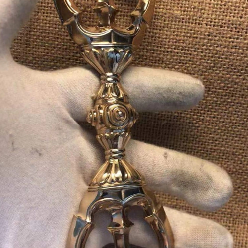密教法具 空海大師飛行法器 金剛杵 三鈷杵 寺院用仏具 真鍮製 密教法具 空海大師飛行法器 金剛杵 三鈷杵 寺院用仏具 真鍮製