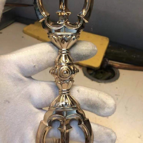 密教法具 空海大師飛行法器 金剛杵 三鈷杵 寺院用仏具 真鍮製 密教法具 空海大師飛行法器 金剛杵 三鈷杵 寺院用仏具 真鍮製