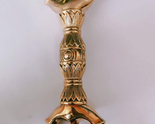 密教法具 真言宗金剛杵 三鈷杵 寺院用仏具 真鍮製 vajra 20cm
