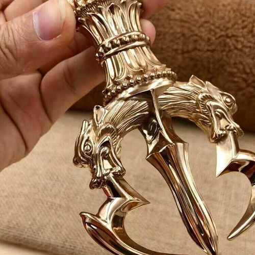 密教法具 四大明王金剛杵 三鈷杵 寺院用仏具 真鍮製 vajra 23cm 密教法具 四大明王金剛杵 三鈷杵 寺院用仏具 真鍮製 vajra 23cm