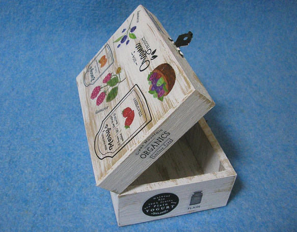 木製小物入れ　ジュエリーボックス　健康食品　ハーブ　オーガニック　有機野菜 2枚目の画像