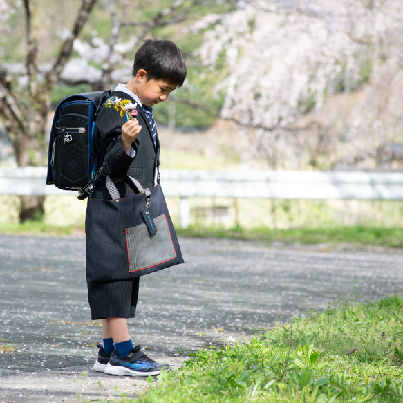 理系男子のデニム×ストライプ　ランチョンマット(リバーシブル) 　｜サイズ変更対応 14枚目の画像