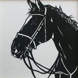 優しい眼差しの馬　〈ミニ額縁付き作品〉 3枚目の画像
