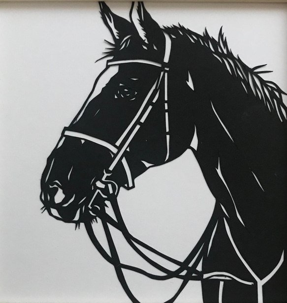 優しい眼差しの馬　〈ミニ額縁付き作品〉 3枚目の画像
