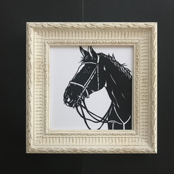 優しい眼差しの馬　〈ミニ額縁付き作品〉 2枚目の画像