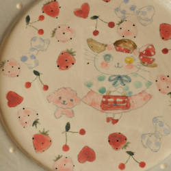 粉藍色圓點時尚貓和粉紅色 mofumo 蓬鬆輪輞板。 第2張的照片