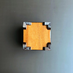 ペルシャの象嵌細工（寄木細工） 小箱　正方形 L （8ｃｍ）【ハータムカーリー034】 6枚目の画像