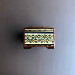 ペルシャの象嵌細工（寄木細工） 小箱　正方形 L （8ｃｍ）【ハータムカーリー034】 5枚目の画像