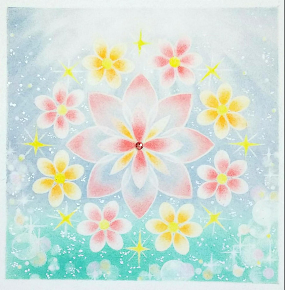 癒しのパステル曼荼羅 原画 「輝く未来へ」 絵画 愛月花(あげは
