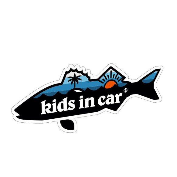 KIDS IN CAR マグネット ステッカー カーマグネット シーバス フィッシング ベビーインカー キッズインカー 1枚目の画像
