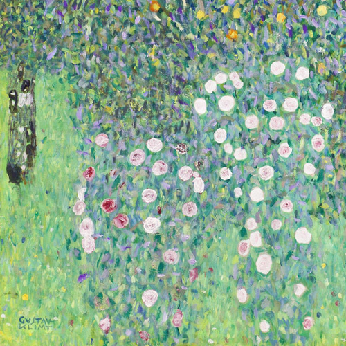 額縁付き] 樹木の下の薔薇の木 アートポスター 323×323mm 額装