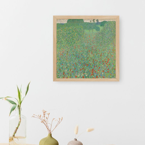 \"油彩画\"Ottorino Campagnari『ポピーフィールド』直筆サイン入 油彩画