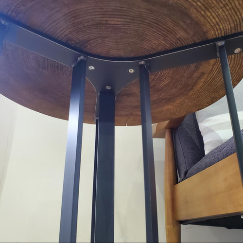 アイアン脚の切り株スツール サイドテーブル 天然素材 観葉植物台