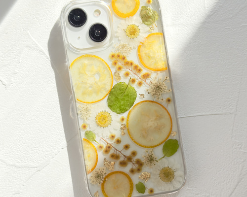 ボーページ★押し花ケース フルーツ 押しフルーツ スマホケース アイフォン iPhone 押し花 ケース
